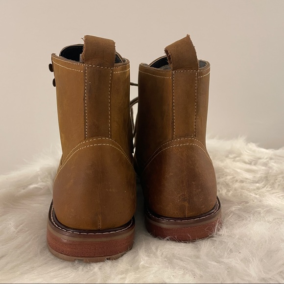 Ben Sherman Tan Brent Leather Plain Tor Boots - Picture 5 of 9